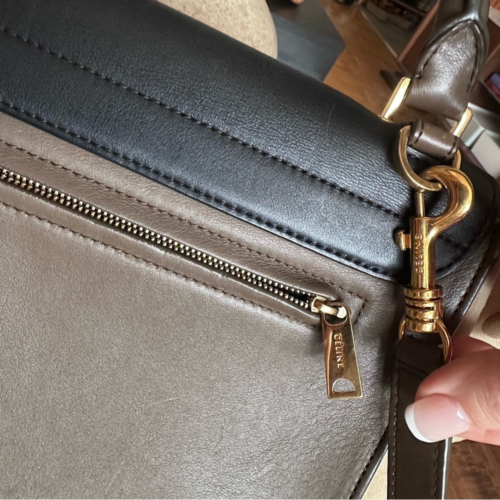 Authentic Céline Trapeze Bag – Tri-Color Leather & Suede | Rare Phoebe Philo Era - Picture 9 of 13
